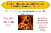 Tema, El mandamiento de María Basado en Juan 2:5. SIETE MENSAJES SOBRE LA VIRGEN MARÍA: N ° 2. La virgen María un instrumento que nos conduce a Cristo.