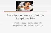 Estado de Necesidad de Respiración Prof. Gema Santander M. Magíster en Salud Publica.