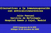 Alternativas a la inmunosupresión con anticalcineurínicos Julio Pascual Servicio de Nefrología Hospital Ramón y Cajal, Madrid XXXV Congreso de la SEN Málaga.
