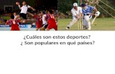 ¿Cuáles son estos deportes? ¿ Son populares en qué países?