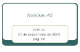 Noticias A5 CRS-IC 22 de septiembre de 2009 pág. 20.
