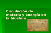 Circulación de materia y energía en la biosfera. Ecología y Ecosistemas Ecosistema: Sistema abierto que intercambia materia y energía Sistema natural.
