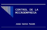 CONTROL DE LA MICROEMPRESA Jaime Castro Parodi. CONTROL El control se concibe como la verificación a posteriori de los resultados conseguidos en el seguimiento.