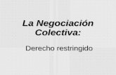 La Negociación Colectiva: Derecho restringido Derecho restringido.