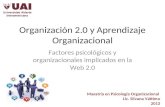 Organización 2.0 y Aprendizaje Organizacional Factores psicológicos y organizacionales implicados en la Web 2.0 Maestría en Psicología Organizacional Lic.