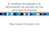 Http:// El análisis de puesto y la descripción de puesto en los recursos humanos.