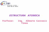 ESTRUCTURA ATOMICA Profesor: Ing. Alberto Carrasco Tineo UNIVERSIDAD PRIVADA JUAN MEJÍA BACA.