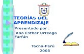 TEORÍAS DEL APRENDIZAJE Presentado por : Ana Esther Urteaga Farfán Tacna-Perú 2008.