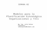 SEMANA 02 Modelos para la Planificación Estratégica Organizacional y TICs Mg. Ing. Julio Valero Cajahuanca valerojulio@hotmail.com.