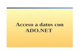 Acceso a datos con ADO.NET. Descripción Conceptos de bases de datos Descripción de ADO.NET Trabajar con datos Debug and Deploy Escribir Código Acceso.