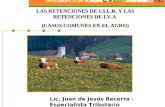 LAS RETENCIONES DE I.S.L.R. Y LAS RETENCIONES DE I.V.A (CASOS COMUNES EN EL AGRO) Lic. Juan de Jesús Becerra -Especialista Tributario.