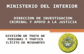 MINISTERIO DEL INTERIOR DIRECCION DE INVESTIGACION CRIMINAL Y APOYO A LA JUSTICIA DIVISIÓN DE TRATA DE PERSONAS Y TRÁFICO ILÍCITO DE MIGRANTES.