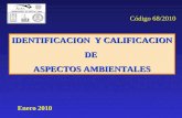 IDENTIFICACION Y CALIFICACION DE ASPECTOS AMBIENTALES Enero 2010 Código 68/2010.
