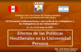 FEDERACION NACIONAL DE TRABAJADORES DE LAS UNIVERSIDADES DEL PERU III Encuentro Latinoamericano y del Caribe de los Trabajadores y las Trabajadoras de.