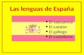 Las lenguas de España El vascuence El catalán El gallego El castellano.