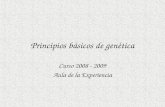 Principios básicos de genética Curso 2008 - 2009 Aula de la Experiencia.