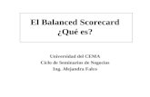 El Balanced Scorecard ¿Qué es? Universidad del CEMA Ciclo de Seminarios de Negocios Ing. Alejandra Falco.