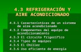 4.3 REFRIGERACIÓN Y AIRE ACONDICIONADO 4.3.1 Características de un sistema de aire acondicionado 4.3.2 Componentes del equipo de acondicionamiento 4.3.3.
