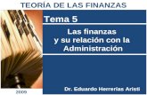 Las finanzas y su relación con la Administración Tema 5 Dr. Eduardo Herrerías Aristi TEORÍA DE LAS FINANZAS 2009.