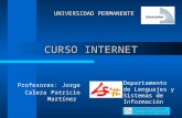 CURSO INTERNET Profesores: Jorge Calera Patricio Martínez UNIVERSIDAD PERMANENTE Departamento de Lenguajes y Sistemas de Información.
