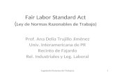 Fair Labor Standard Act ( Ley de Normas Razonables de Trabajo) Prof. Ana Delia Trujillo Jiménez Univ. Interamericana de PR Recinto de Fajardo Rel. Industriales.