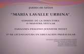 JARDIN DE NIÑOS MARÍA LAVALLE URBINA NOMBRE DE LA DIRECTORA O MAESTRA TITULAR ZARAGOZA FRAGOSO JENNIFER MINET 1º DE LICENCIATURA EN EDUCACIÓN PREESCOLAR