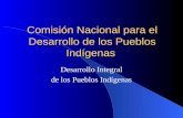 Comisión Nacional para el Desarrollo de los Pueblos Indígenas Desarrollo Integral de los Pueblos Indígenas.
