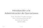 Introducción a la Administración de Operaciones Prof. Ana Delia Trujillo-Jiménez Univ. Interamericana de PR Recinto de Fajardo BADM 4800 Trujillo1Capítulo.