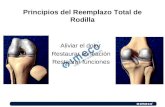 Principios del Reemplazo Total de Rodilla Aliviar el dolor Restaurar alineación Restaurar funciones.