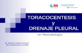 TORACOCENTESIS y DRENAJE PLEURAL en Neonatología. Dr. Antonio Cuñarro Alonso 29 de Septiembre de 2006.