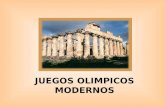 JUEGOS OLIMPICOS MODERNOS. Atenas 1896 Primeros Juegos Olímpicos Modernos 311 Atletas 11 Paises No Mujeres 9 Deportes 43 Eventos.