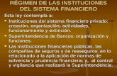 RÉGIMEN DE LAS INSTITUCIONES DEL SISTEMA FINANCIERO Esta ley contempla a: Instituciones del sistema financiero privado: creación, organización, actividades,