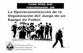 La operacionalización de la organización del juego en un equipo de fútbol