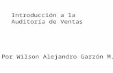 LE ORIENTAMOS PARA DAR Introducción a la Auditoría de Ventas Por Wilson Alejandro Garzón M.