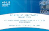 1 REUNION DE DIRECTORES SEGUNDA PARTE LAS CAPACIDADES INSTITUCIONALES Y EL PLAN ESTRATEGICO Buenos Aires,15 de abril de 2008.