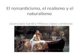 El romanticismo, el realismo y el naturalismo Licenciada Sandra Milena López contreras.