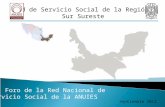 Red de Servicio Social de la Región Sur Sureste 1e. Foro de la Red Nacional de Servicio Social de la ANUIES Septiembre 2012.