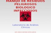 MANEJO DE RESIDUOS PELIGROSOS BIOLOGICO INFECCIOSOS Laboratorio de Análisis Clínicos QFB. MARCO ANTONIO URTIS GARCÍA.