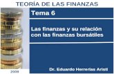 Las finanzas y su relación con las finanzas bursátiles Tema 6 Dr. Eduardo Herrerías Aristi TEORÍA DE LAS FINANZAS 2009.