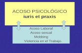 ACOSO PSICOLÓGICO iuris et praxis Acoso Laboral Acoso sexual Mobbing Violencia en el Trabajo.