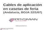 Cables de aplicación en casetas de feria (Andalucía, BOJA 22/1/07) .