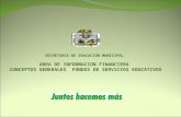 SECRETARIA DE EDUCACION MUNICIPAL AREA DE INFORMACION FINANCIERA CONCEPTOS GENERALES FONDOS DE SERVICIOS EDUCATIVOS.