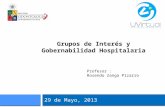 29 de Mayo, 2013 XXIII Congreso de la Sociedad Grupos de Interés y Gobernabilidad Hospitalaria Profesor : Rosendo Zanga Pizarro.