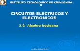 Ing. Ernesto Leal Seáñez INSTITUTO TECNOLOGICO DE CHIHUAHUA II CIRCUITOS ELECTRICOS Y ELECTRONICOS 3.2Álgebra booleana.