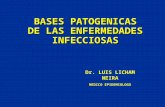 BASES PATOGENICAS DE LAS ENFERMEDADES INFECCIOSAS Dr. LUIS LICHAM NEIRA MEDICO EPIDEMIOLOGO.