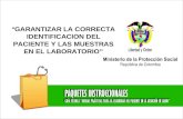 GARANTIZAR LA CORRECTA IDENTIFICACION DEL PACIENTE Y LAS MUESTRAS EN EL LABORATORIO.