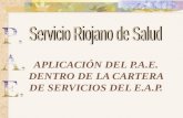 APLICACIÓN DEL P.A.E. DENTRO DE LA CARTERA DE SERVICIOS DEL E.A.P.