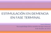 ESTIMULACIÓN EN DEMENCIA EN FASE TERMINAL Laura Moreno Neuropsicóloga Clínica Josefina Arregui (Alsasua) 8 de Octubre de 2012.