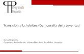 Transición a la Adultez /Demografía de la Juventud Daniel Ciganda- Programa de Población, Universidad de la República, Uruguay.