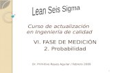 Curso de actualización en Ingeniería de calidad I.VI. FASE DE MEDICIÓN II.2. Probabilidad Dr. Primitivo Reyes Aguilar / febrero 2009 1.